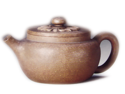 宜興窯紫砂柿蒂扁圓壺 清雍正