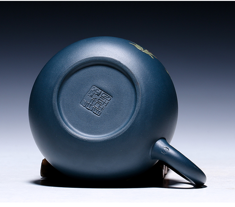 純手工紫砂壺，小巧琺瑯印花紫砂壺